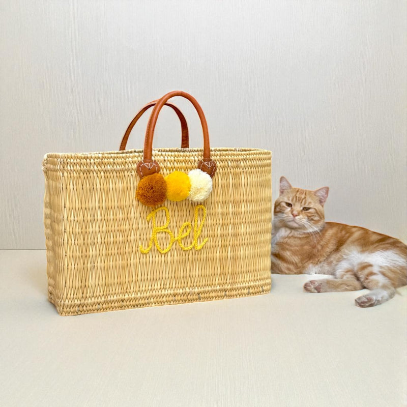 Custom Name Straw Beach Bag Morocco